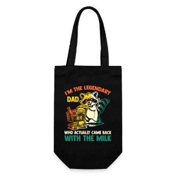 Funny Raccoon Dad Came Back With Milk Trash Panda - Gift Bag for Bottles - black - Front