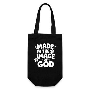 Made In The Image Of God Christian Children Youth - Gift Bag for Bottles - black - Front