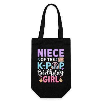 Niece of The K-Pop Birthday Girl - Gift Bag for Bottles - black - Front
