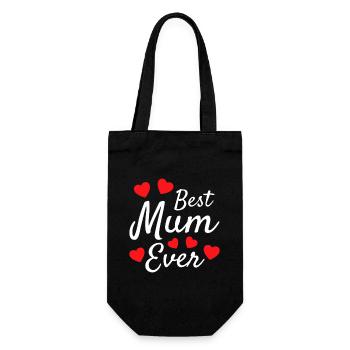 Beste Mutter aller Zeiten - Geschenkbeutel für Flaschen - Schwarz - Vorne