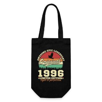 1996 Vintage Retro Birthday Gift 1996 - Gift Bag for Bottles - black - Front