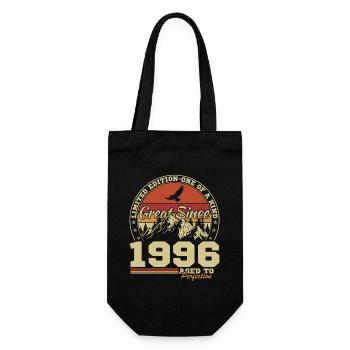 1996 Vintage Retro Birthday Gift 1996 - Gift Bag for Bottles - black - Front