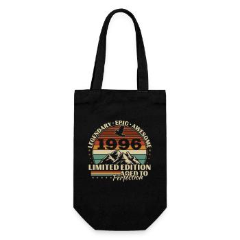 1996 Vintage Retro Birthday Gift 1996 - Gift Bag for Bottles - black - Front
