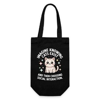 Katze Imagine Knowing Cats Exist Katzenmama Katzen - Geschenkbeutel für Flaschen - Schwarz - Vorne