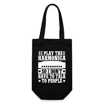 Harmonica Musican I Play Don ́t Talk Harmonica - Gift Bag for Bottles - black - Front
