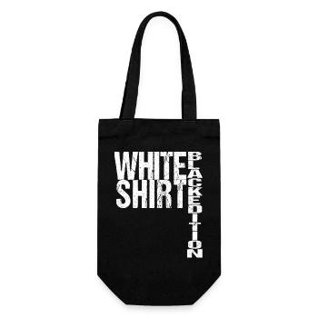 White Shirt Black Edition Lustiger Spruch - Geschenkbeutel für Flaschen - Schwarz - Vorne