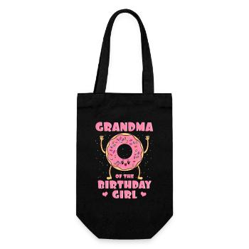 Oma des Geburtstagsmädchens - Geschenkbeutel für Flaschen - Schwarz - Vorne