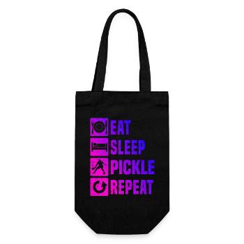 Pickleball Scene Idea for Pickleball Player Fans - Gift Bag for Bottles - black - Front
