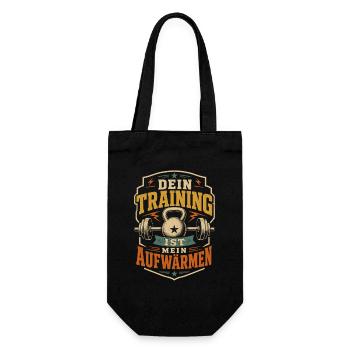 Dein Training Ist Mein Aufwärmen - Geschenkbeutel für Flaschen - Schwarz - Vorne