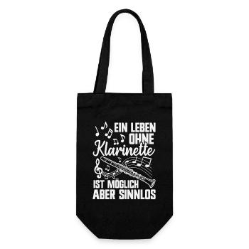 Ein Leben ohne Klarinette Klarinettist Musiker - Geschenkbeutel für Flaschen - Schwarz - Vorne