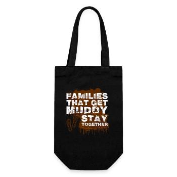 Families muddy Schlammlauf Mud Run Muddy Race - Geschenkbeutel für Flaschen - Schwarz - Vorne