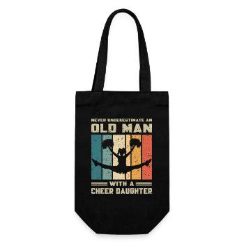 Dad - Old man with cheerleader daughter - Gift Bag for Bottles - black - Front