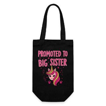 Promoted To Big Sister Gender Reveal Baby Shower - Gift Bag for Bottles - black - Front