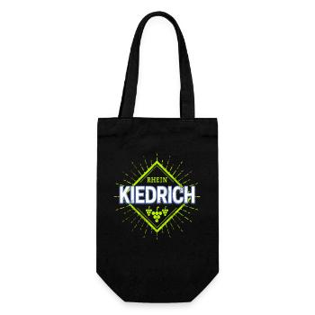 Kiedrich am Rhein Retro Reben Deutschland Souvenir - Geschenkbeutel für Flaschen - Schwarz - Vorne