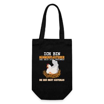 Hühnerflüsterer Huhn Hühnerhalter Hühner - Geschenkbeutel für Flaschen - Schwarz - Vorne