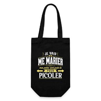 Je Vais Me Marier - Potes Pour Picoler - Vintage - Sac à bouteille - noir - Devant