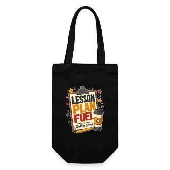 Funny Gift for Teachers, Lesson Plan Fuel Coffee F - Gift Bag for Bottles - black - Front