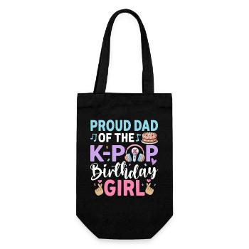 Proud Dad of The K-Pop Birthday Girl - Gift Bag for Bottles - black - Front