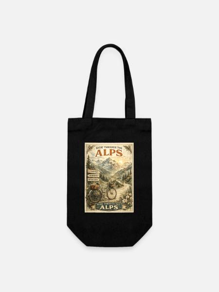 Parcourir les Alpes suisses à vélo Voyage Vintage - Sac à bouteille - noir