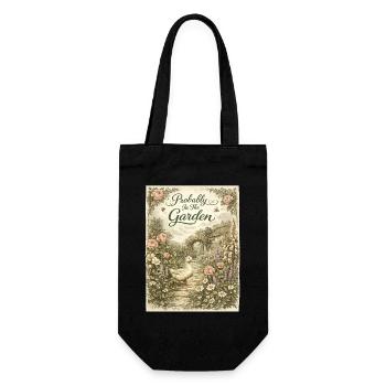 Wahrscheinlich im Garden Cottagecore Vintage Botanic - Geschenkbeutel für Flaschen - Schwarz - Vorne