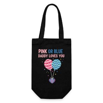 Geschlechterenthüllung Pink oder Blau Papa liebt dich, Baby - Geschenkbeutel für Flaschen - Schwarz - Vorne