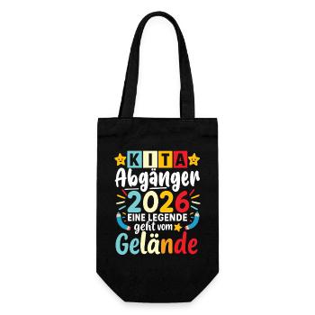 Kita Abgänger 2026 Legende Verlässt das Gelände - Geschenkbeutel für Flaschen - Schwarz - Vorne