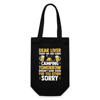 Camping Bonfire Camp Life Forest Camper - Geschenkbeutel für Flaschen - Schwarz - Vorne