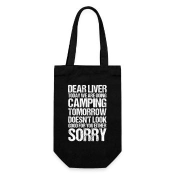 Camping Bonfire Camp Life Forest Camper - Geschenkbeutel für Flaschen - Schwarz - Vorne