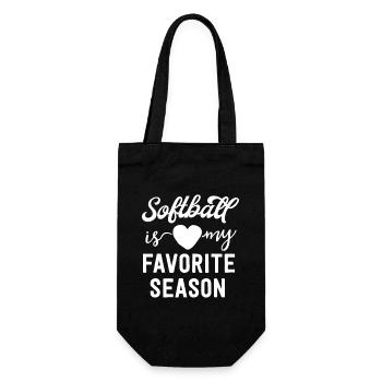 Softball-Herz-Lieblingssaison - Geschenkbeutel für Flaschen - Schwarz - Vorne