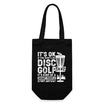 It's ok if you don't like disc golf it's kind - Geschenkbeutel für Flaschen - Schwarz - Vorne