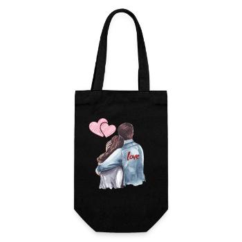 Love Forever – Couple romantique en étreinte - Sac à bouteille - noir - Devant
