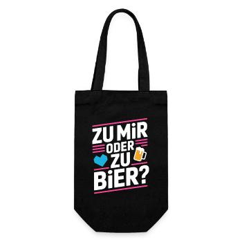beer to me or to beer flirt single party malle - Gift Bag for Bottles - black - Front