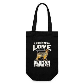 I Freaking Love Deutsche Schäferhunde - Geschenkbeutel für Flaschen - Schwarz - Vorne