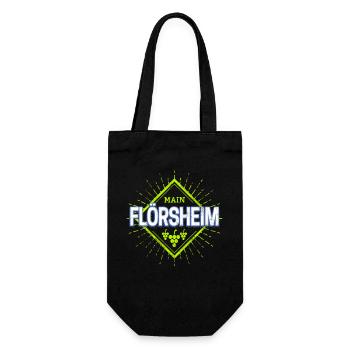 Flörsheim am Main mit Retro Reben Deutschland - Geschenkbeutel für Flaschen - Schwarz - Vorne