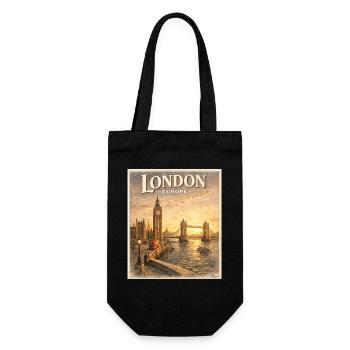 London Europe Vintage Sunset - Gift Bag for Bottles - black - Front