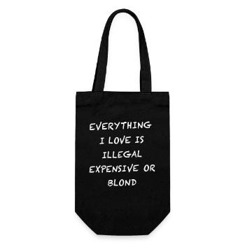 Everything I Love Is Illegal - Geschenkbeutel für Flaschen - Schwarz - Vorne