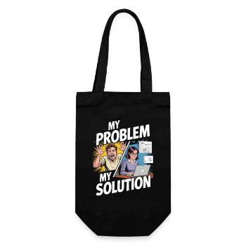 UX/UI Designer My Problem My Pictogram Mom Dad - Geschenkbeutel für Flaschen - Schwarz - Vorne