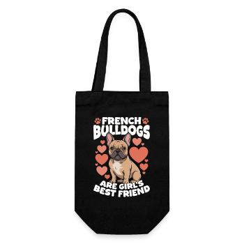 French Bulldog Frenchie Dog Breed - Geschenkbeutel für Flaschen - Schwarz - Vorne