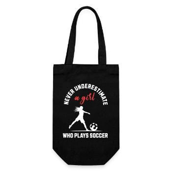 Fille qui joue au football - Sac à bouteille - noir - Devant