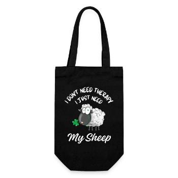Thérapie des moutons Humour animalier - Sac à bouteille - noir - Devant