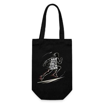 Haare würden mich verlangsamen, Läufer. - Geschenkbeutel für Flaschen - Schwarz - Vorne