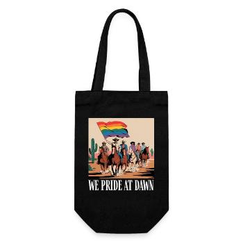Pride at Dawn: Western Flag Ride - Geschenkbeutel für Flaschen - Schwarz - Vorne
