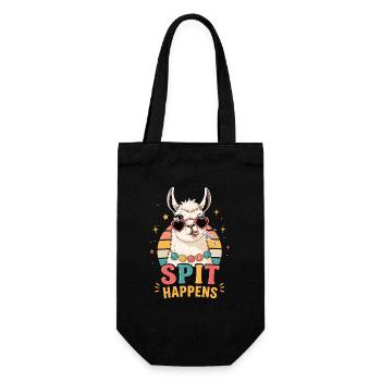 Llama Spit Happens Shirt - Gift Bag for Bottles - black - Front