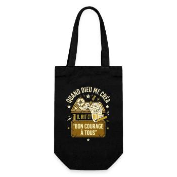 Quand Dieu Me Créa Humour Boussole Crayon - Sac à bouteille - noir - Devant