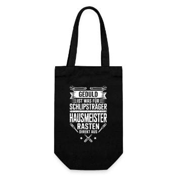 Hausmeister Facility Manager Hauswart Geschenk - Geschenkbeutel für Flaschen - Schwarz - Vorne