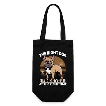 French Bulldog Frenchie Dog Breed - Geschenkbeutel für Flaschen - Schwarz - Vorne