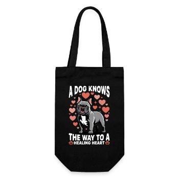 French Bulldog Frenchie Dog Breed - Geschenkbeutel für Flaschen - Schwarz - Vorne