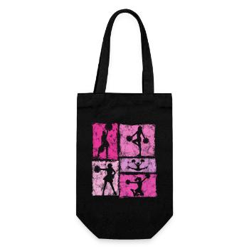 Cheerleader Squad Cheer Sport Vintage Stil - Geschenkbeutel für Flaschen - Schwarz - Vorne