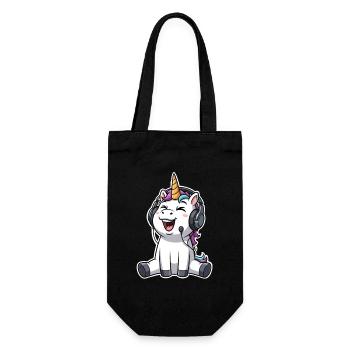 Unicorn Singing Listening to Music - Gift Bag for Bottles - black - Front