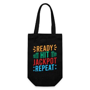 Gambling Fan Ready Hit Jackpot Repeat Casino - Gift Bag for Bottles - black - Front